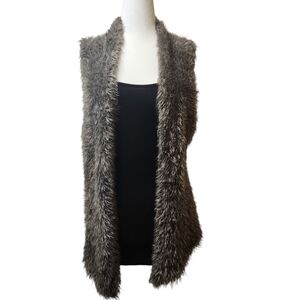 Cabi Women's Black Gray Cotton Mohair Alpaca Vest Size XS
